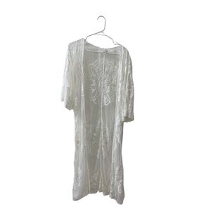 Rachel Zoe White Lace Kimono Top OS